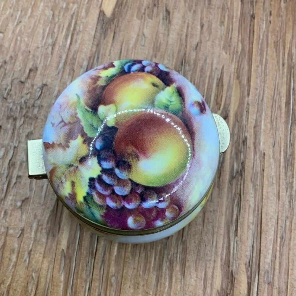 Ayshford Staffordshire Vintage Fine Bone China Autumn Fruit Design Trinket Box